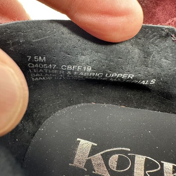 Korks Womens Burgundy Suede Slip-on Loafers Size 7.5M Comfortable Preppy Casual - Picture 12 of 13